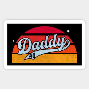 Number One Daddy retro sunset Sticker